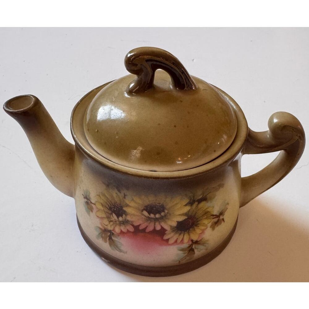 Small Antique Porcelain Creamer Tea Pot Flowers Made in Slovakia 4/5"H